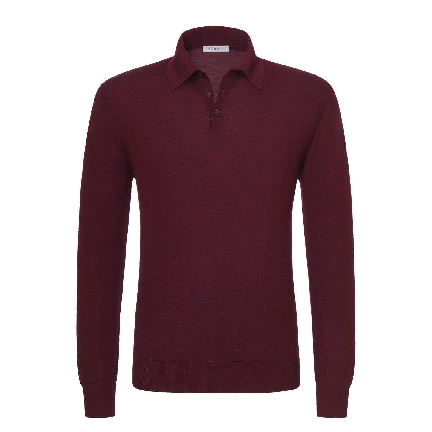 Wollpullover-Poloshirt in Rostrot