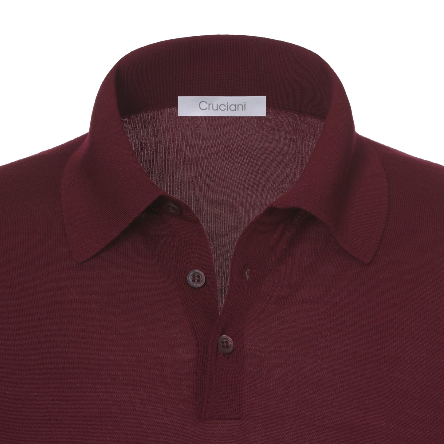 Wollpullover-Poloshirt in Rostrot