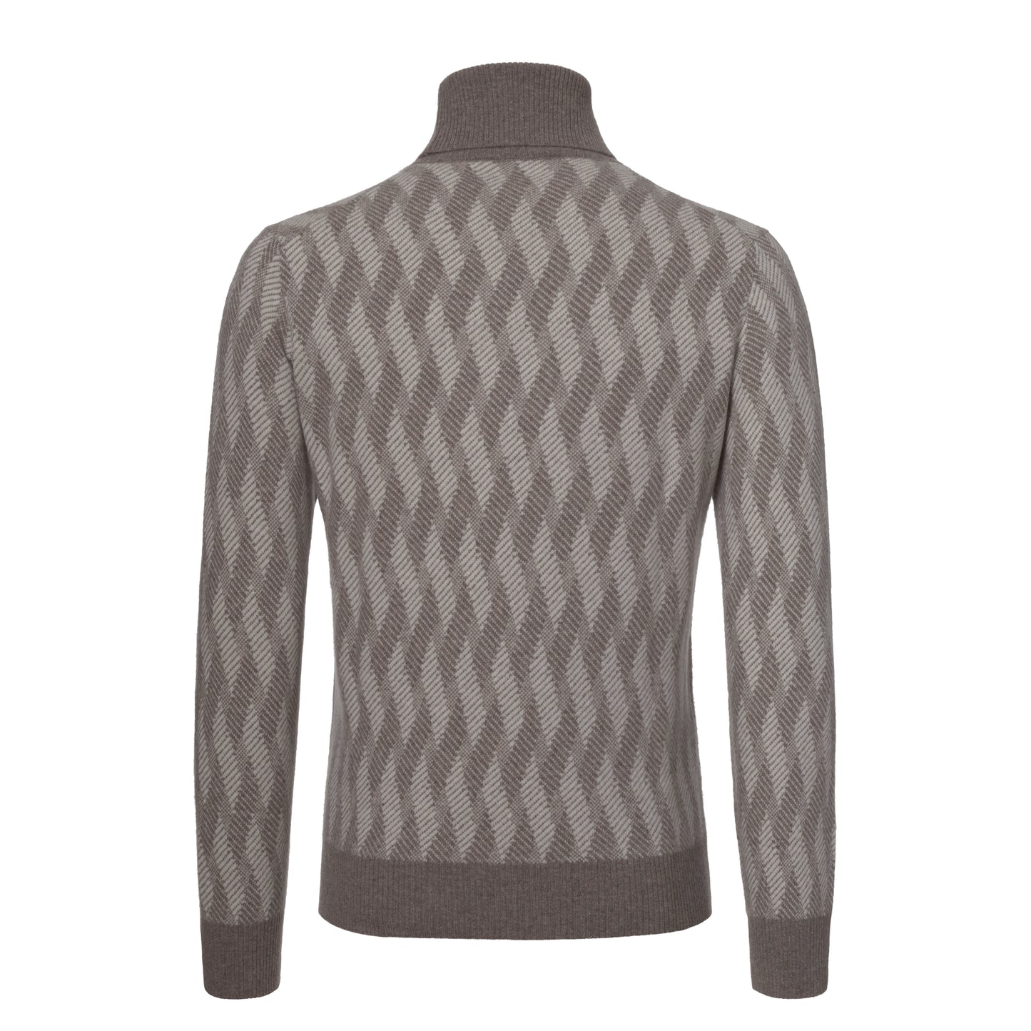Wool and Cashmere Turtleneck Sweater in Oak Brown