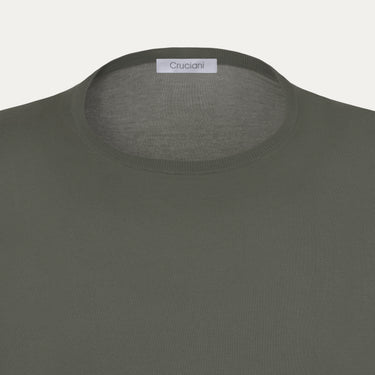 Cotton Crew-Neck T-Shirt in Green