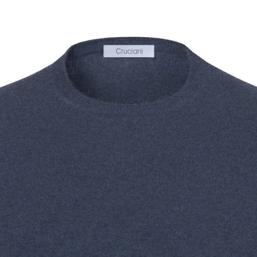 Cashmere Crew-Neck Sweater in Blue Melange