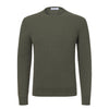 Cashmere Crew-Neck Sweater in Military Green