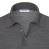 Wool Sweater Polo Shirt in Medium Grey Melange