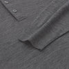 Wool Sweater Polo Shirt in Medium Grey Melange