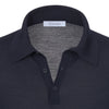 Wool Sweater Polo Shirt in Blue