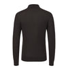 Wool Sweater Polo Shirt in Dark Brown