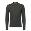 Wool Crew-Neck Sweater in Dark Olive Green