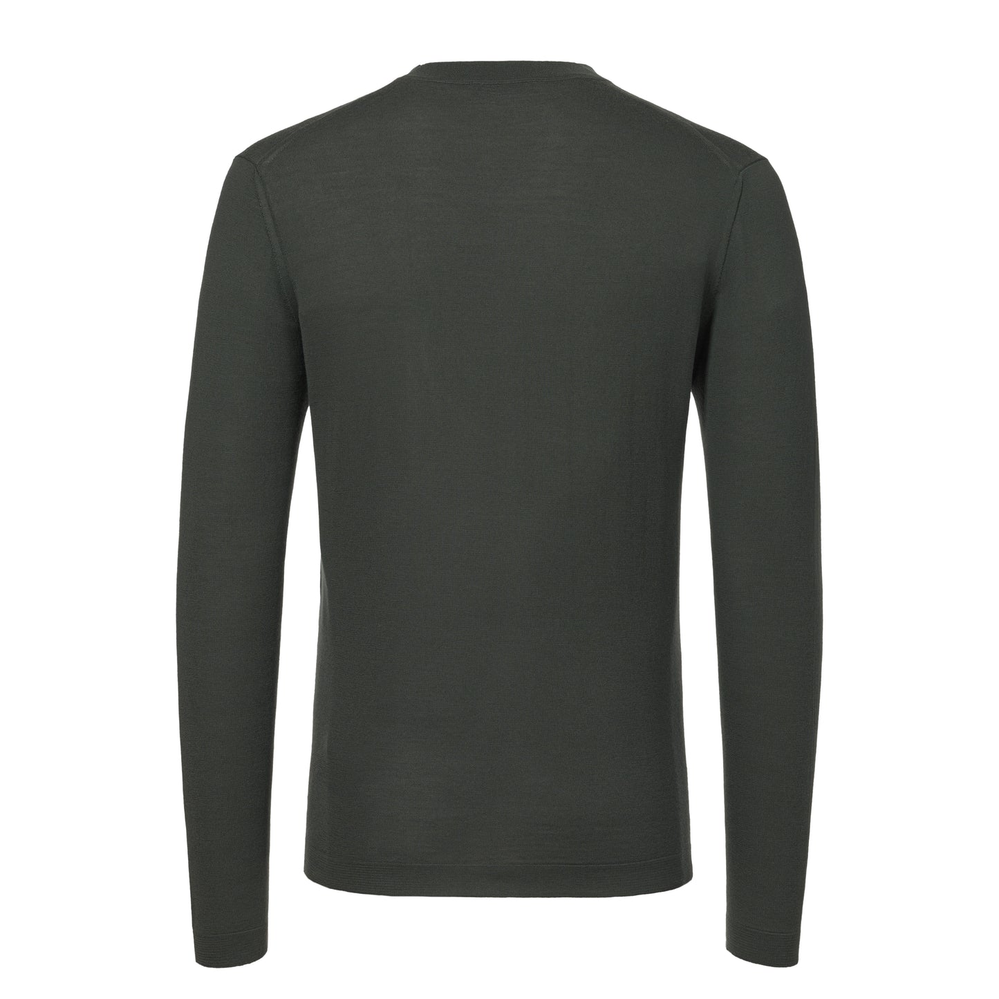 Wool Crew-Neck Sweater in Dark Olive Green