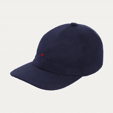 Kiton Logo-Embroidered Cashmere Baseball Cap in Dark Blue - SARTALE