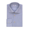 Checked Cotton Shirt in Blue and White