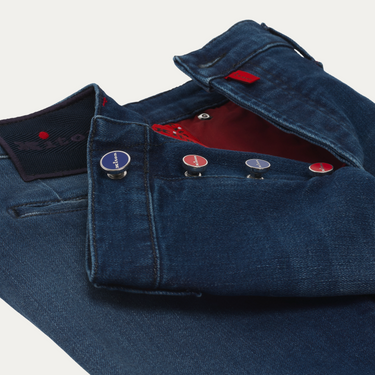 Kiton Slim-Fit Stretch-Cotton Jeans in Denim Blue - SARTALE