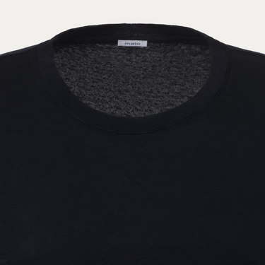 Crew-Neck Linen T-Shirt in Dark Blue