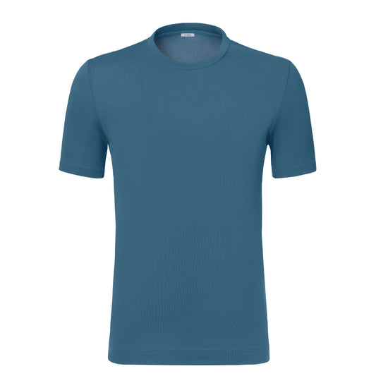 T-Shirt aus Jersey-Baumwoll-Mischung in Blau