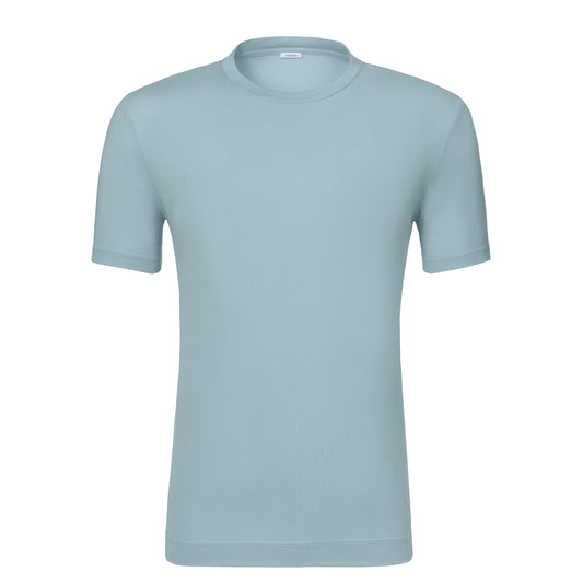 Jersey-Cotton Blend T-Shirt in Sky Blue