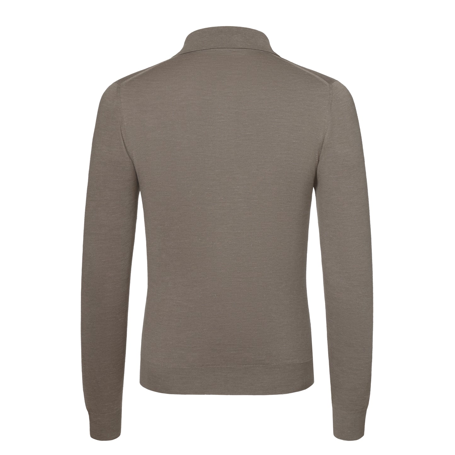 Cashmere-Blend Long Sleeve Polo Shirt in Pond Green