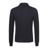 Cashmere-Blend Long Sleeve Polo Shirt in Diamond Blue
