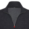 Silk and Cashmere-Blend Half-Zip in Diamond Black
