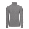 Ribbed Cashmere Turtleneck Sweater in Light Grey