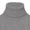 Ribbed Cashmere Turtleneck Sweater in Light Grey