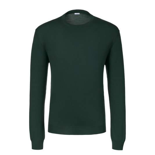 Crew-Neck Wool Pullover in Mint Green