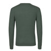 Crew-Neck Wool Pullover in Dark Green Melange