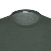 Crew-Neck Wool Pullover in Dark Green Melange