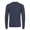 Crew-Neck Wool Pullover in Dark Blue Melange