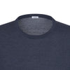 Crew-Neck Wool Pullover in Dark Blue Melange