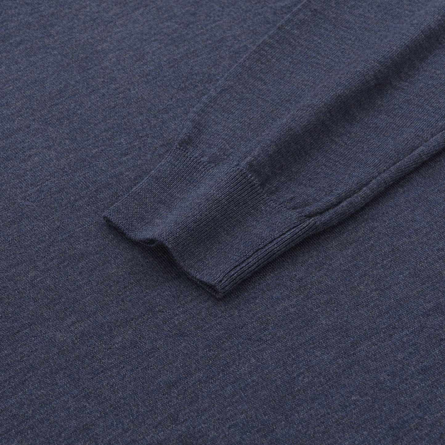 Crew-Neck Wool Pullover in Dark Blue Melange