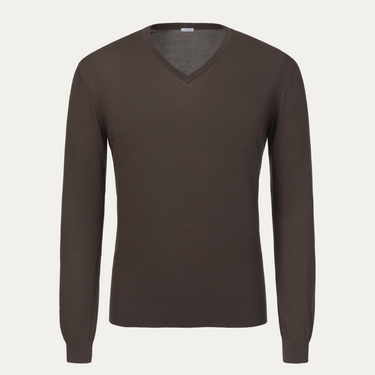 V-Neck Long Sleeve in Brown