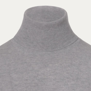 Cashmere Turtleneck Sweater in Light Grey Melange