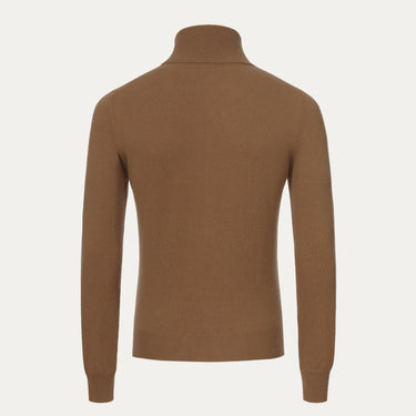 Cashmere Turtleneck Sweater in Sand Brown