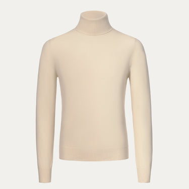 Cashmere Turtleneck Sweater in Milk White