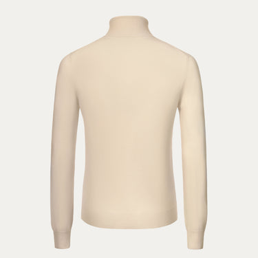 Cashmere Turtleneck Sweater in Milk White