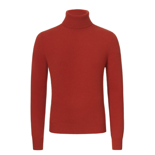 Cashmere Turtleneck Sweater in Red Rusty