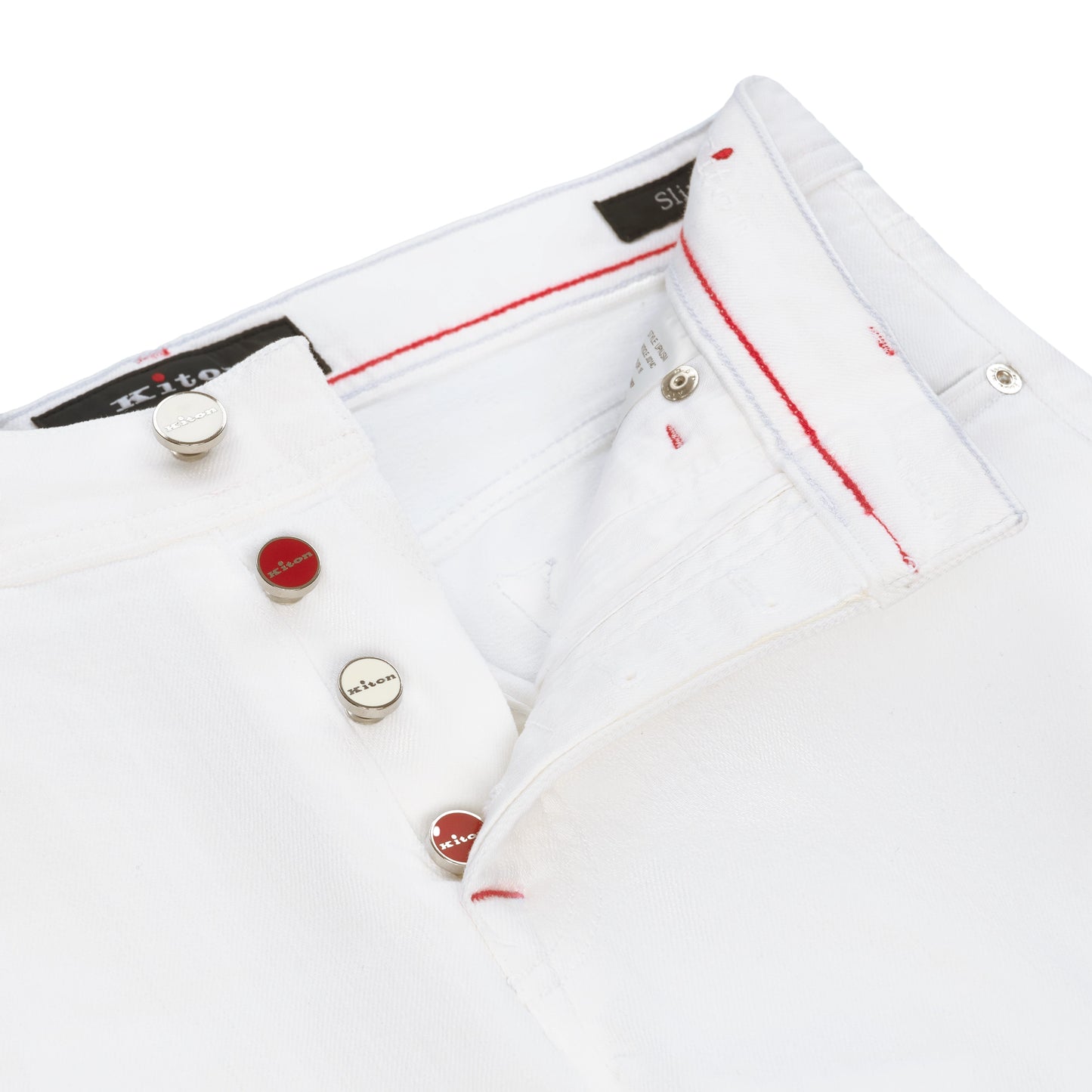 Slim-Fit Cotton Five-Pocket Jeans in White