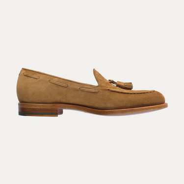 Kiton Suede Tassel Loafer in Light Brown - SARTALE