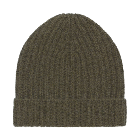 Ribbed Cashmere Hat in Forest Green