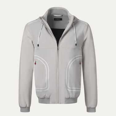 Kiton Hooded Wind Jacket in Off White - SARTALE
