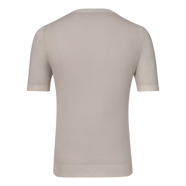 Baumwoll-T-Shirt mit Rundhalsausschnitt in warmem Grau