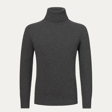 Cashmere Turtleneck Sweater in Grey Melange