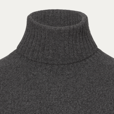 Cashmere Turtleneck Sweater in Grey Melange