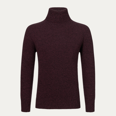 Cashmere Turtleneck Sweater in Purple Melange