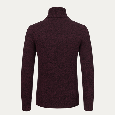 Cashmere Turtleneck Sweater in Purple Melange