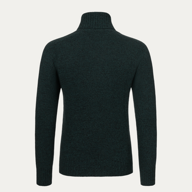 Cashmere Turtleneck Sweater in Green Melange