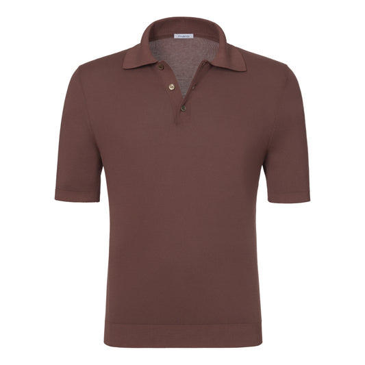 Cotton Polo Shirt in Dark Mauve