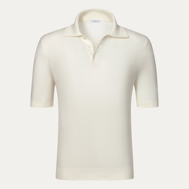 Cotton Polo Shirt in Milky White