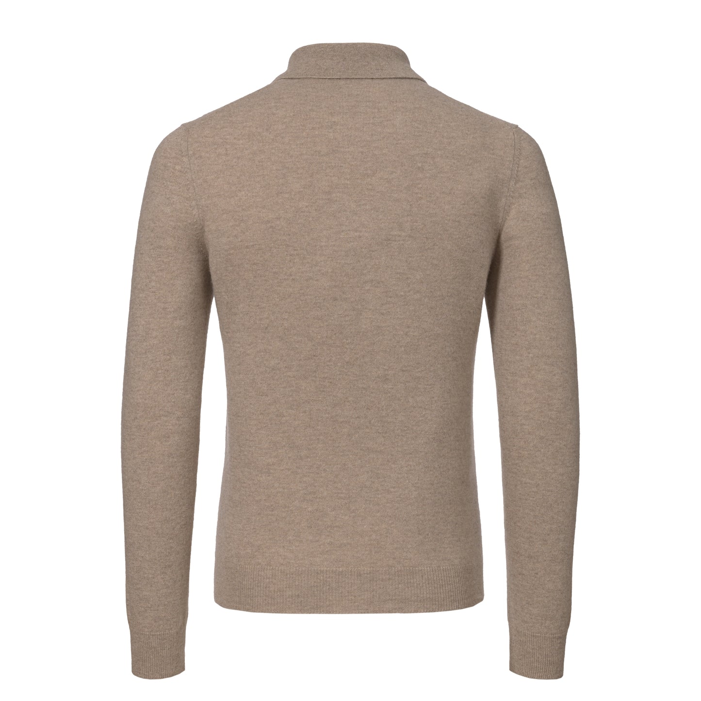 Cashmere Sweater Polo Shirt in Beige Melange