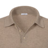 Cashmere Sweater Polo Shirt in Beige Melange