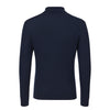 Virgin Wool Sweater Polo Shirt in Navy Blue